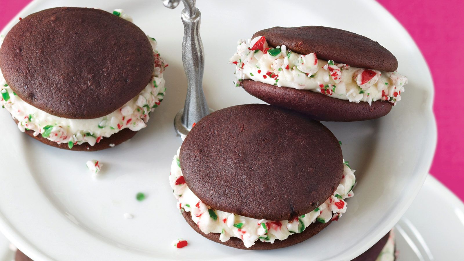 Candy Cane Chocolate Whoopie Pies