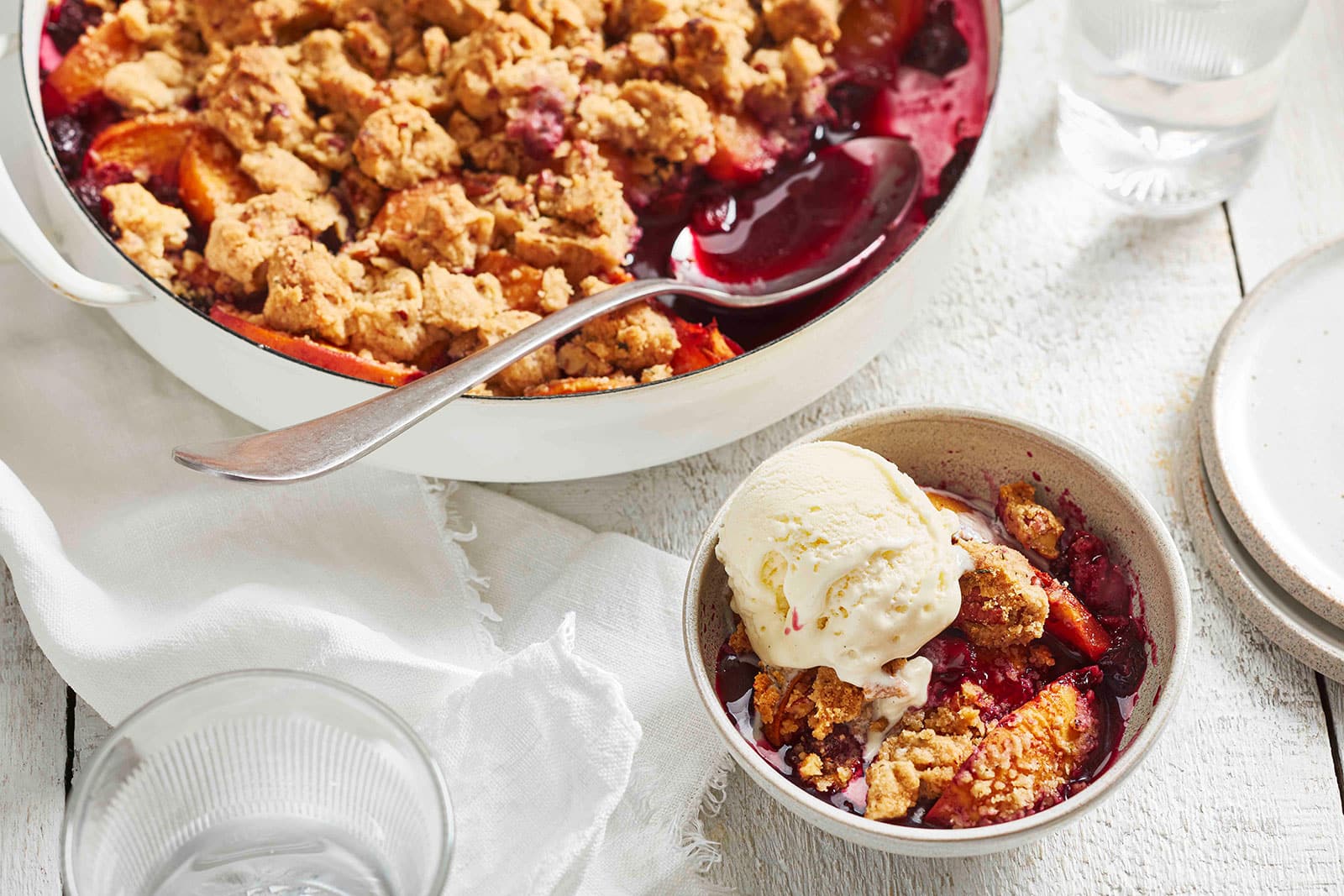 Barbecued Peach & Blueberry Streusel