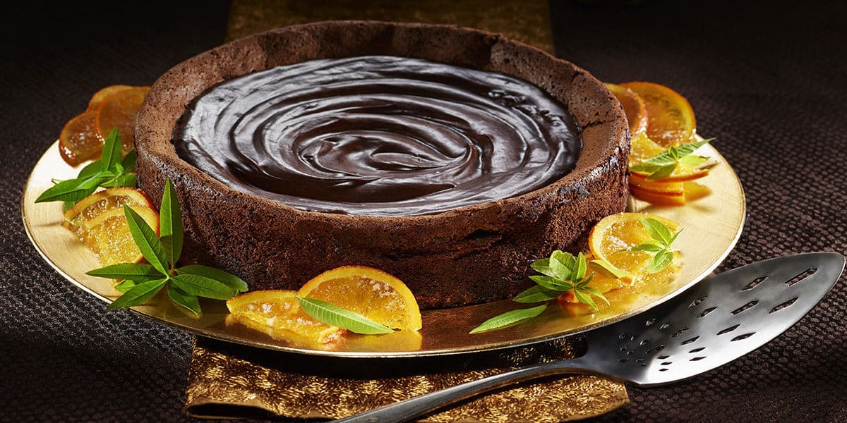 Nutty chocolate orange flourless cake