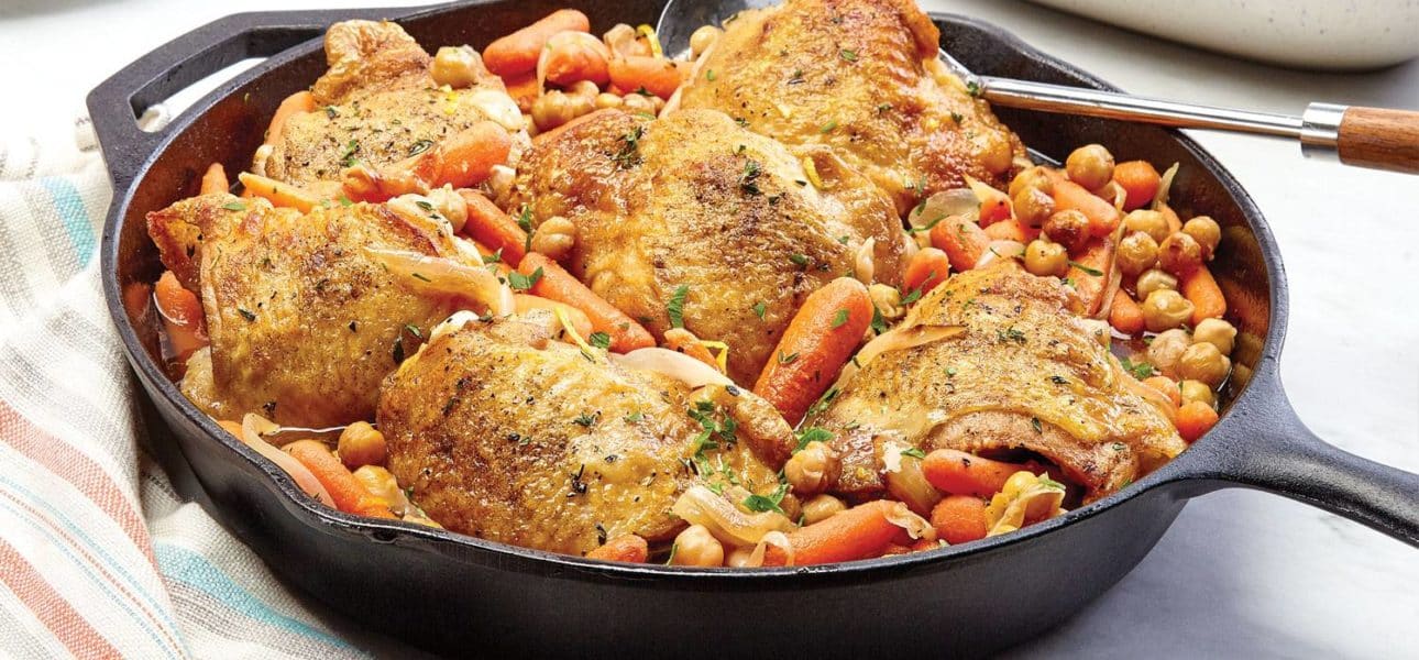 One-Skillet Lemon Chicken with Chickpeas