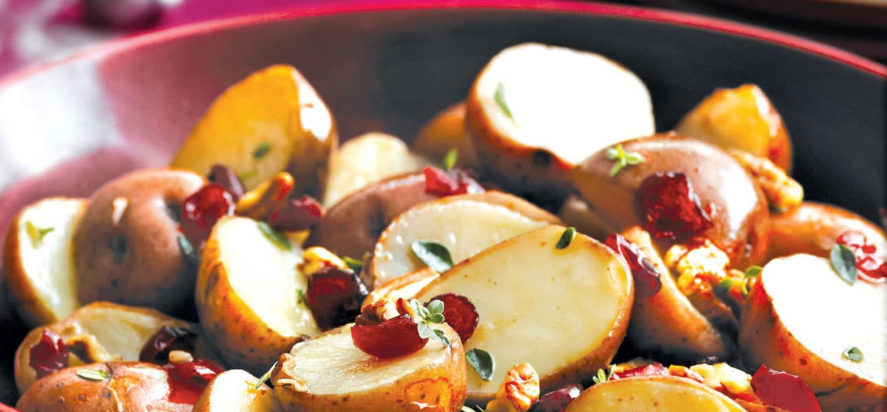 Mini potatoes with cranberries pecans