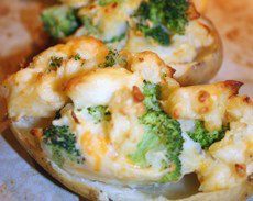 Broccoli and cheese twice baked potatoes